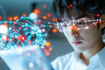 リスキリングをする日本人のビジネスマン