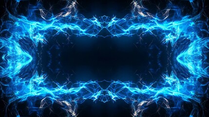 Naklejka premium Abstract energy flows symmetrically dark background.