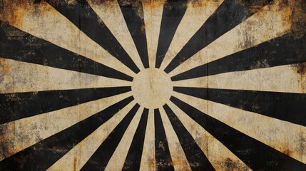 Abstract sunburst design radiates on textured background.