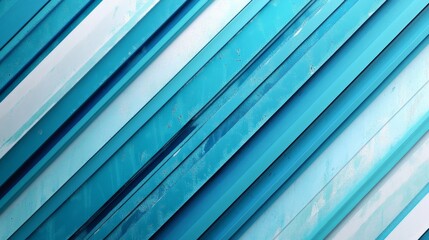 Fototapeta premium Blue planks intersect diagonally on a white background.