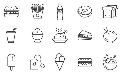 Set of food icon vector illustration. Food and cooking. editable