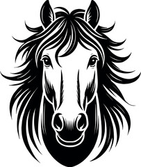 Horse Silhouette - Black Vector Cricut Design for T-Shirt Printing