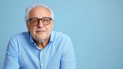 Obraz premium Content Senior Gentleman in Soft Pastel Portrait