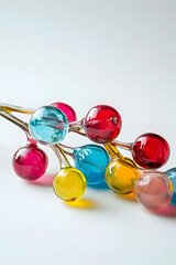 A side-angle view of sparkling glass berries