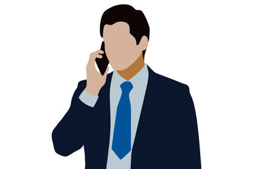 Business and phone call vector image. Isolated on white background.
