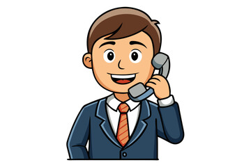 Business and phone call vector image. Isolated on white background.
