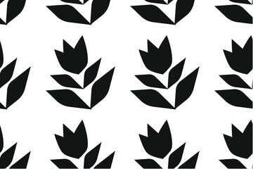 Black, red and white floral ornament  of geometric shapes flowers. Nation and traditional. Seamless vector pattern for design and decoration.