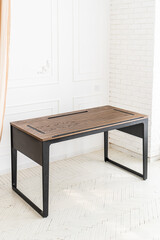 Director's office with large wooden table. Interior design