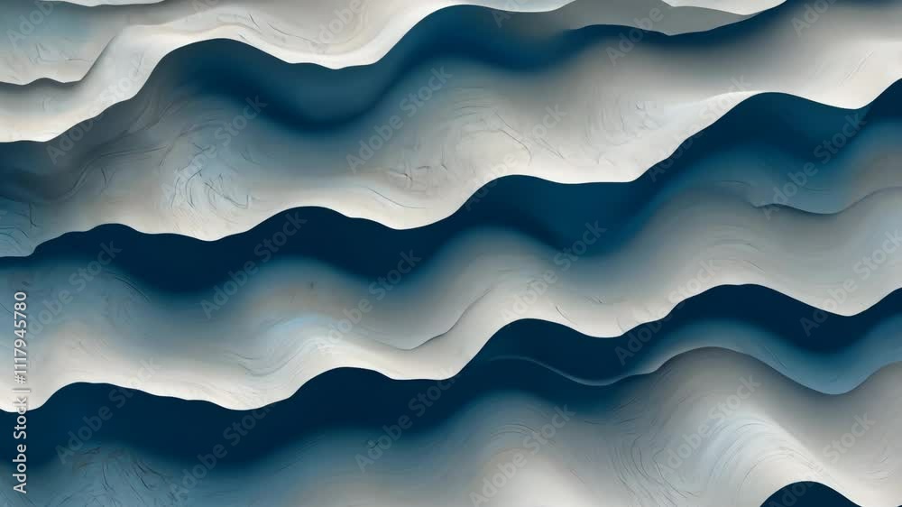 Poster abstract flowing waves of earth tones with soft curves and textured patterns in a digital art style
