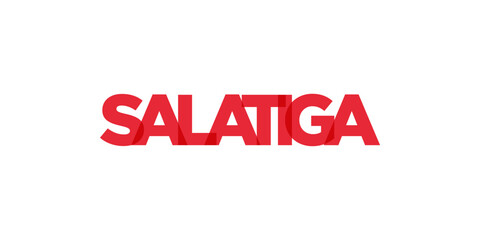 Fototapeta premium Salatiga in the Indonesia emblem. The design features a geometric style, vector illustration with bold typography in a modern font. The graphic slogan lettering.
