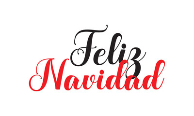 Feliz navidad Hand Lettering Greeting Card.  Modern Calligraphy. Christmas Wreath. isolated on white background. EPS 10/AI