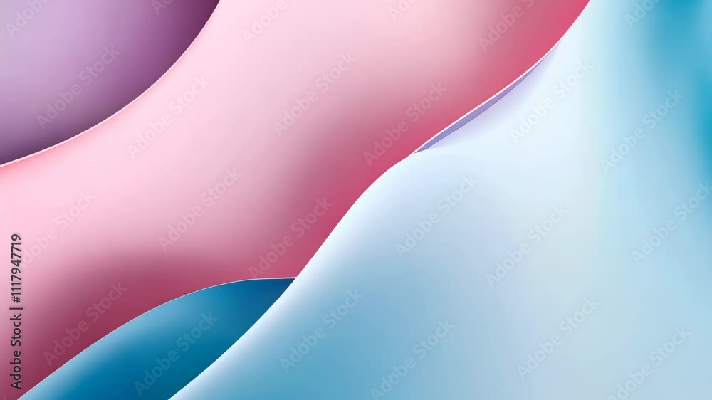 Poster abstract waves in soft pastel colors creating a serene and calming visual atmosphere