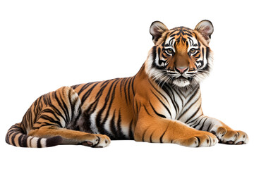 Obraz premium Walking tiger isolated on white