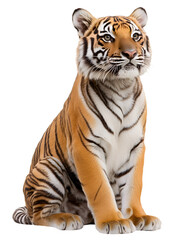 Walking tiger isolated on white