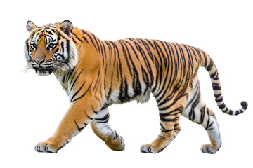 Obraz premium Walking tiger isolated on white