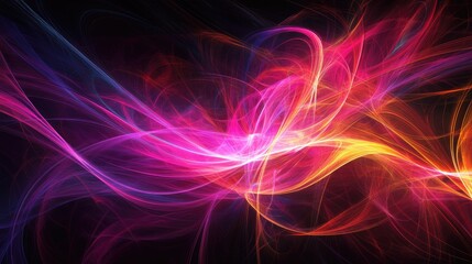 Obraz premium Flowing, curved lines in vibrant colors, creating a seamless and elegant abstract background design