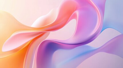 Fototapeta premium Smooth, flowing curves in a mix of gradients and bright colors, creating an elegant and modern background