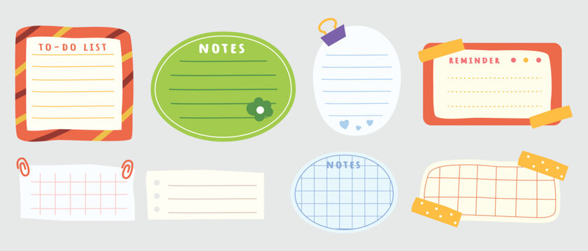 Colorful Collection of Cute Sticky Notes and To-Do Lists for Planning and Organization
