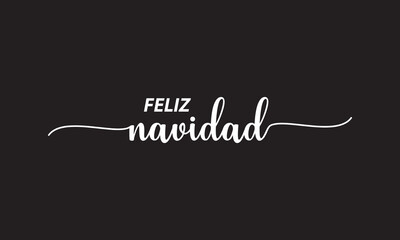 Feliz navidad Hand Lettering Greeting Card.  Modern Calligraphy. Christmas Wreath. isolated on black background. EPS 10/AI