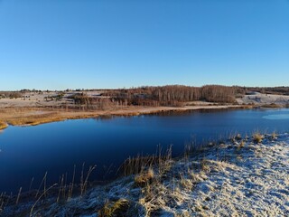 View of Lake Gorodishchenskoye in Zborsk