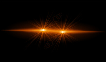 Dual orange starburst. Bright intersecting beams, glowing particles, radiant light effects, warm illumination, abstract lighting design, futuristic energy, decorative visuals