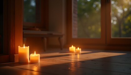 Candlelit Room with Soft Shadows and Earth Hour Ambience