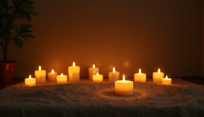 Candlelit Room with Soft Shadows and Earth Hour Ambience