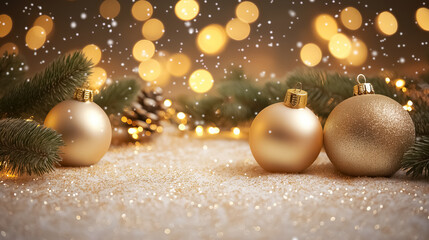 Elegant beige shimmering Christmas background 