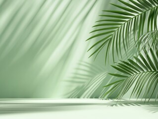 Fototapeta premium Natural setting with palm trees under a bright sun. Perfect for relaxation, vacations or tropical getaways.