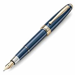 Naklejka premium Silver Fountain Pen with Ornate Engravings and Polished Finish for Elegant Writing