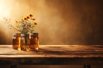 Rustic Floral Arrangement on Wooden Table