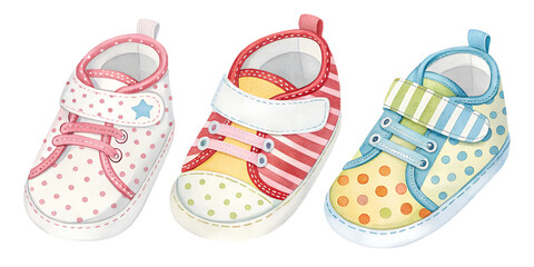 baby shoes watercolor sketch illustration