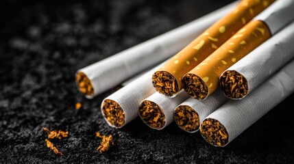 cigarettes on a black background