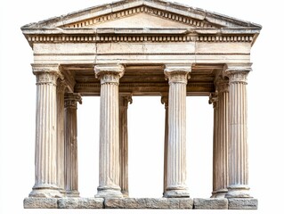Obraz premium Ancient stone structure, six columns, weathered facade.