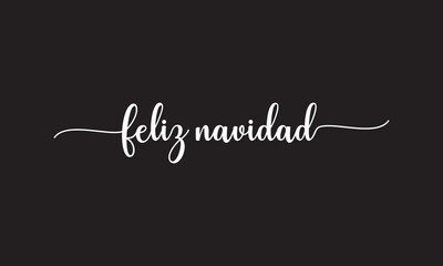 Feliz navidad Hand Lettering Greeting Card.  Modern Calligraphy. Christmas Wreath. isolated on white background. EPS 10/AI