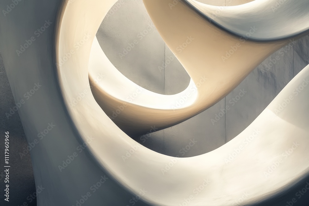 Leinwandbilder Intricate design of abstract architectural curves exhibiting fluid and dynamic forms that interplay with light and shadow, creating a captivating visual experience.