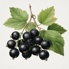 This delightful watercolor painting featuring black currants is ideal for ecobranding and food blogging purposes