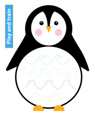 Fun penguin connect the lines