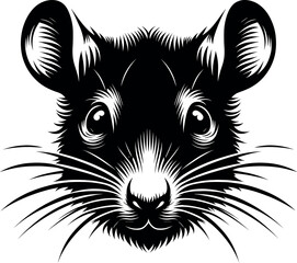 Rat Silhouette - Black Vector Cricut Design for T-Shirt Printing
