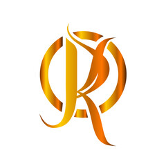 RK MONOGRAM LOGO DESIGN WITH GOLDEN GRADIENT