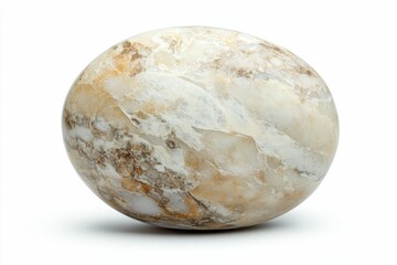 Fototapeta premium Swirled stone sphere; beige, brown, white.
