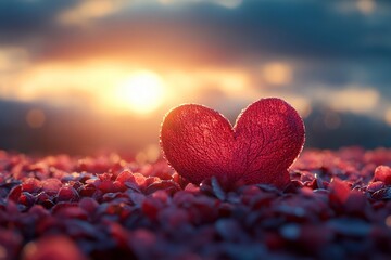 Fototapeta premium red heart in the sun