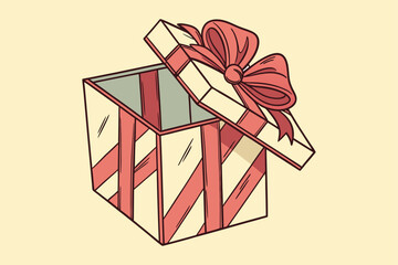 gift box with colored background.