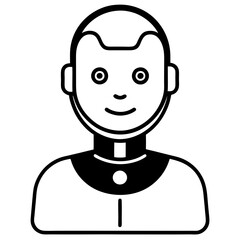 AI Assistant Icon vector silhouette black design white background