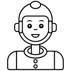 AI Assistant Icon vector silhouette black design white background