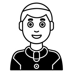 AI Assistant Icon vector silhouette black design white background