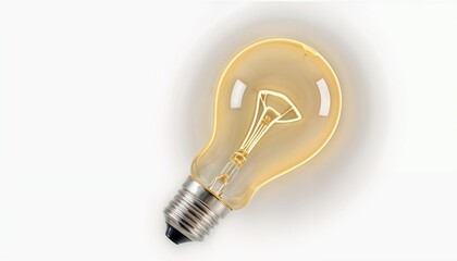 Glowing Yellow Light Bulb PNG