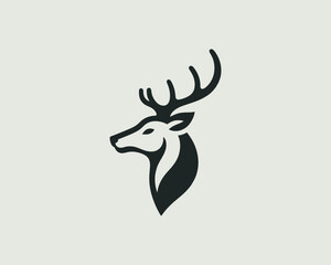 Deer logo vector template. Deer head icon illustration. Deer logo design for t-shirts