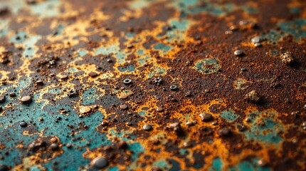 Rust and Brown Green Patina Blend Texture, Background for Design, Banner, Backdrop, Web