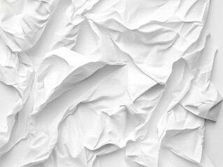 Obraz premium White fabric, crumpled, textured, abstract background.